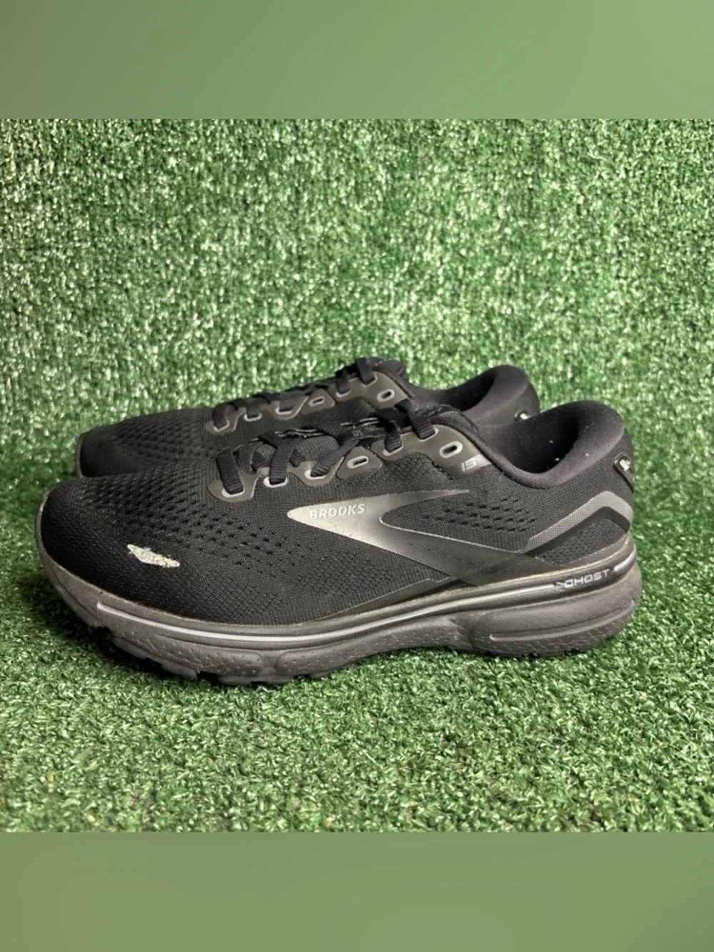 Brooks Ghost 15 Running Shoes Women Size 7 D Wide Black Comfort Low Sneakers‎
